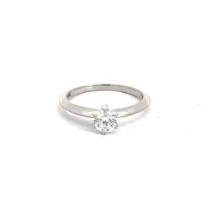 Anillo 14k Oro Blanco con Diamante de Laboratorio 0.40 ct