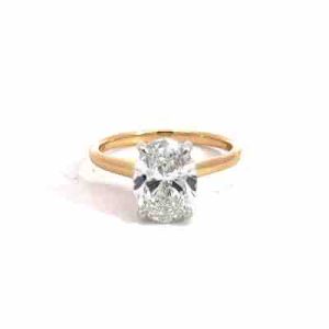Anillo 14k Oro Amarillo con Diamante de Laboratorio en Corte Oval 2.00ct