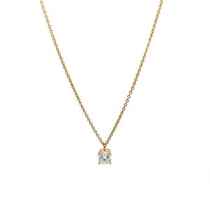 Gargantilla 14k Oro Amarillo con Diamante de Lab 1.50 ct