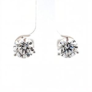 Aretes 14k Oro Blanco Diamantes de Laboratorio 2.00ct