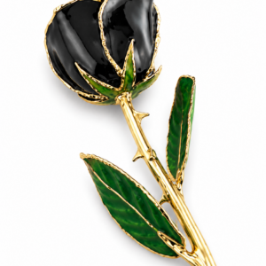 Rosa Negra Eterna Natural En Baño de Oro 24k Flor De Adorno Regalos