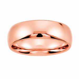 Argolla 10kt Oro Rosa lisa de 6mm