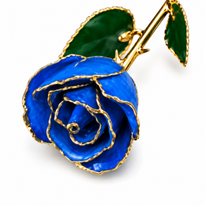 Rosa Azul Eterna Natural En Baño de Oro 24k Flor De Adorno Regalos
