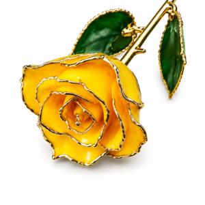 Rosa Amarilla Eterna Natural En Baño de Oro 24k Flor De Adorno Regalos