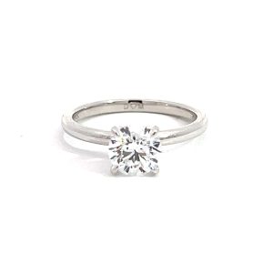 Anillo 14kt Oro Blanco Diamante de Laboratorio Redondo 1.00ct