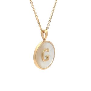 Gargantilla Inicial Personalizada en Oro 14k con Nacar