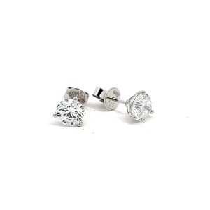 Aretes 14k Oro Blanco Diamantes de Laboratorio 1.00 ct
