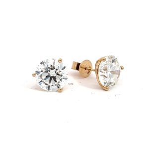 Aretes 14k Oro Amarillo Diamantes de Laboratorio 4.00 ct
