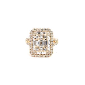 Anillo 14kt Oro Amarillo Diamantes Naturales