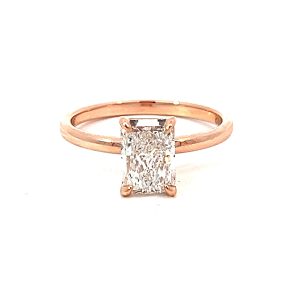 Anillo 14kt Oro Rosa Diamante de Laboratorio Radiante 2.00ct