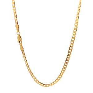 Cadena 14k Oro Amarillo Tejido Cubana 4mm