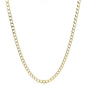 Cadena 10k Oro Amarillo Tejido Cubana 3mm