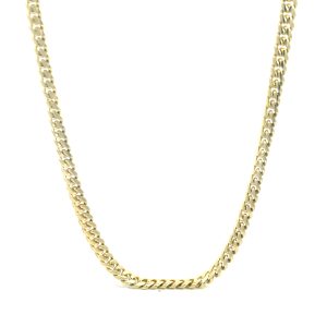 Cadena 10k Oro Amarillo Tejido Barbado Broche perico 4mm