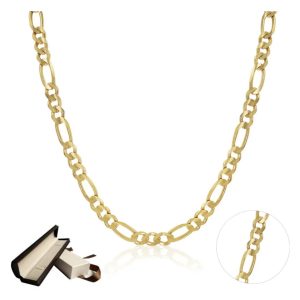 Cadena 14k Oro Amarillo Tejido Figaro en en 8mm para caballero