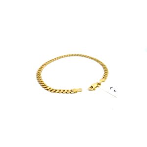 Pulso esclava oro amarillo10kt tejido cubano 5mm broche perico