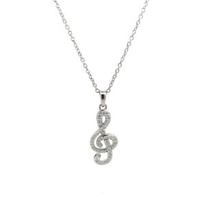 Gargantilla Plata 925 Dije Musical con cadena 2mm