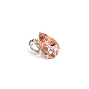 Anillo 14kt Oro Blanco Morganita