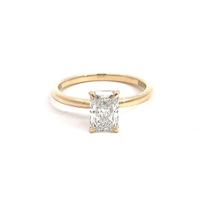 Anillo 14kt Oro Amarillo con Diamante de Laboratorio Radiante 1.00ct