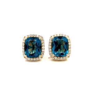 Aretes 14kt Oro Amarillo London Topaz