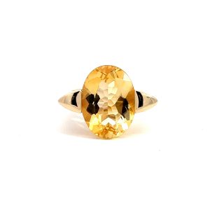 Anillo 14kt Oro Amarillo con Citrina