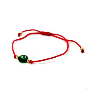 Pulsera 14k ojo turco ajustable