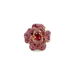 Anillo 14kt Oro Amarillo Rosa con topacios