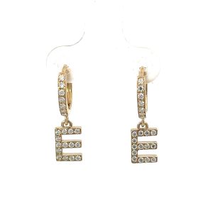 Aretes 14kt Oro Amarillo con Inicial