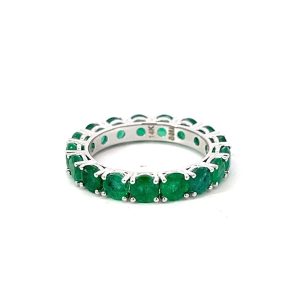 Churumbela 14k Oro Blanco Esmeraldas infinita