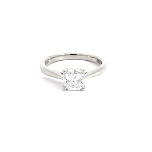 Anillo 14kt Oro Blanco Diamante de Lab Corte Cushion 1.00ct