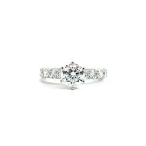 Anillo 18kt Oro Blanco Piedras Diamante de Laboratorio Redondo 1.00ct