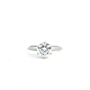 Anillo 10kt Oro Blanco Diamante de Laboratorio Corte Redondo 1.50ct