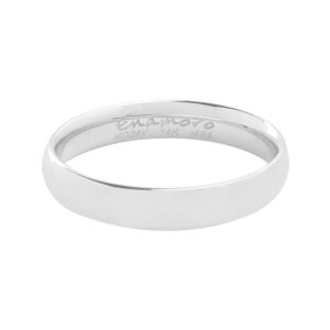 Argolla 14kt Oro Blanco Confort 4mm Enamoro CF002B-44