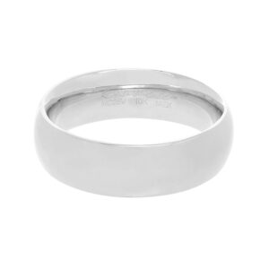 Argolla 10Kt Oro Blanco Confort 6 mm Enamoro CF002B-61