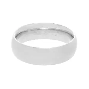 Argolla 10Kt Oro Blanco Confort 6 mm Enamoro CF002B-61