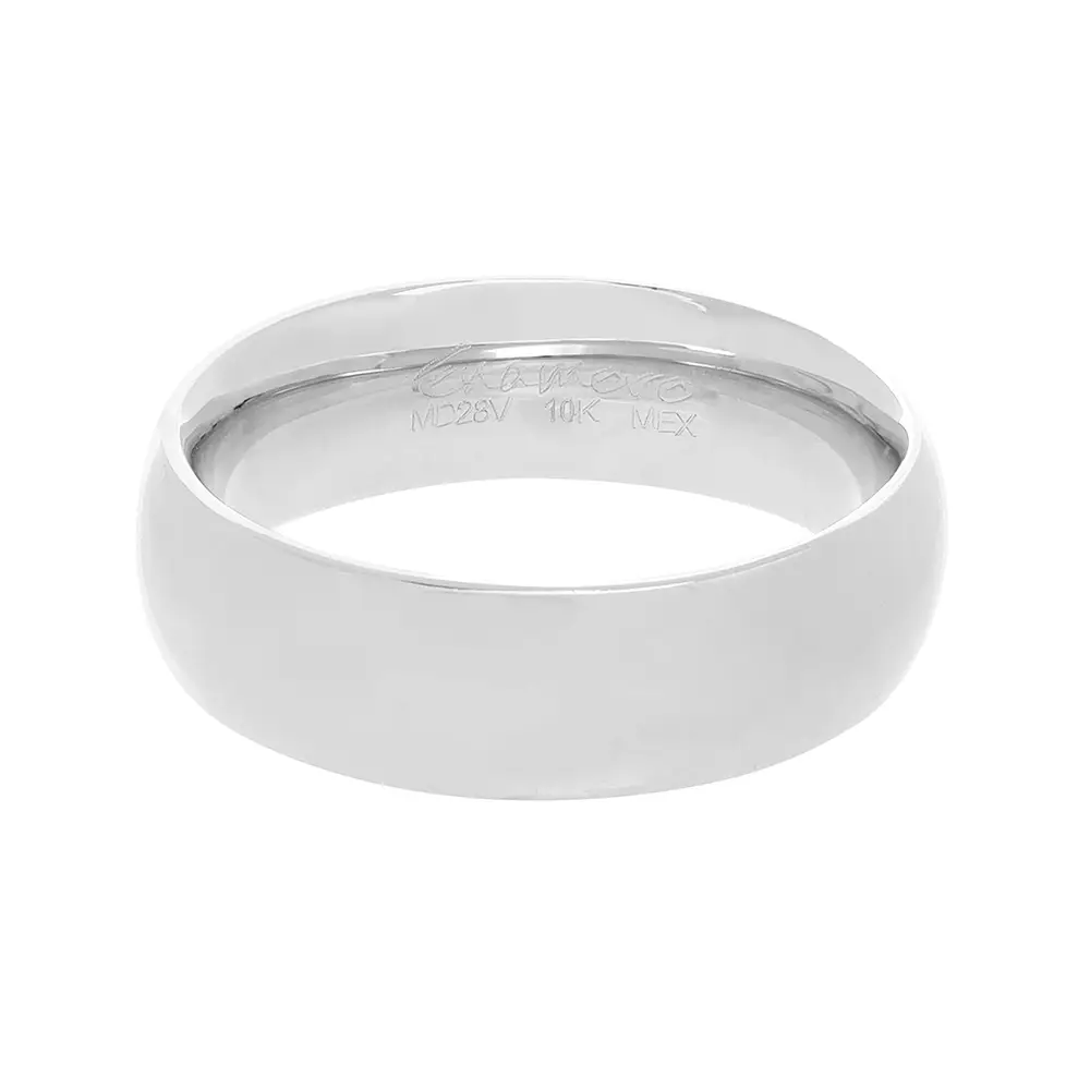 Argolla 10Kt Oro Blanco Confort 6 mm Enamoro CF002B-61