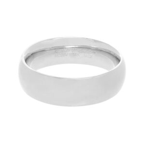 Argolla 14Kt Oro Blanco Confort 6 mm Enamoro CF002B