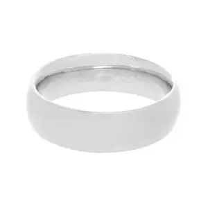 Argolla 14Kt Oro Blanco Confort 6 mm Enamoro CF002B