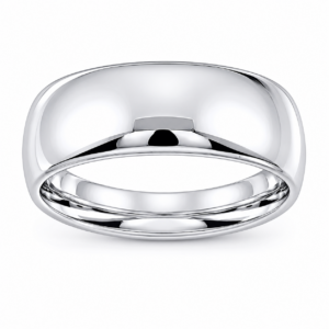 Argolla 10kt Oro Blanco lisa de 6mm