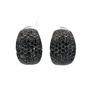 Aretes 14kt Oro Negro con Diamantes Negros Naturales 4.00ct