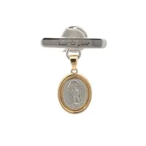 Seguro con Medalla 14k Oro Combinado Virgen de Guadalupe