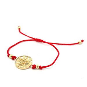 Pulsera 14k Oro Amarillo Tetragramaton Ajustable