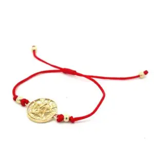 Pulsera 14k Oro Amarillo Tetragramaton Ajustable