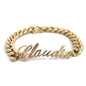 Pulsera 14kt Oro Amarillo con Nombre Personalizada