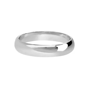 Argolla 14kt Oro Blanco lisa de 4mm