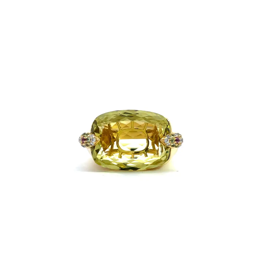 Anillo Plata 925 Baño de Oro con Citrina 18ct