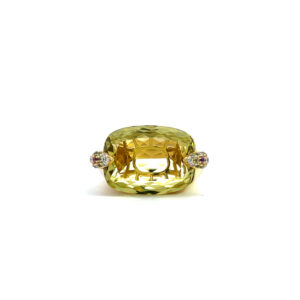 Anillo Plata 925 Baño de Oro con Citrina 18ct