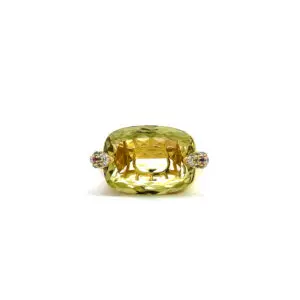 Anillo Plata 925 Baño de Oro con Citrina 18ct