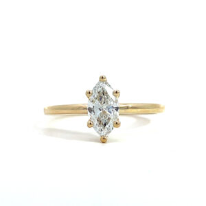 Anillo 10kt Oro Amarillo Clasico con Diamante de Laboratorio Marquesa 0.80ct