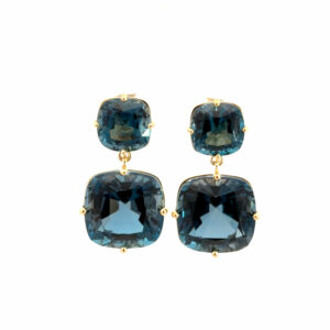 Aretes 10kt Oro Blanco London Topaz 29ct